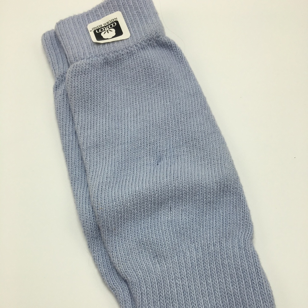 Girls leg warmers cotton light blue 12" New - Picture 2 of 4